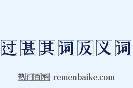 过甚其词反义词是什么意思的图片